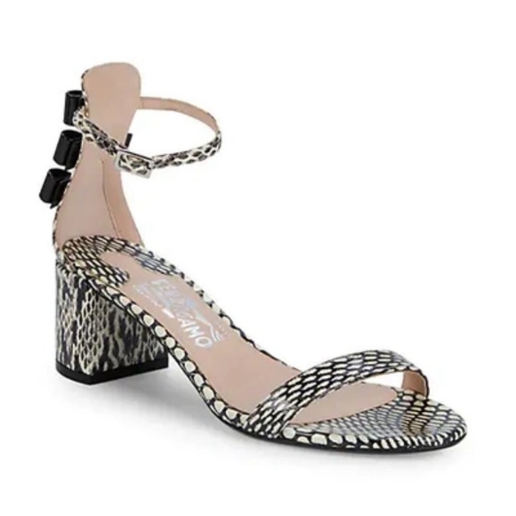 Salvatore Ferragamo Shoes - SALVATORE FERRAGAMO Connie Mid-Block-Heel Bows Ankle Strap Sandals size 7